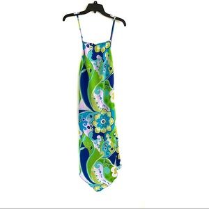 Y2K Vintage Strappy Asymmetrical Midi Dress